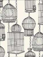 Bird Cages Wallpaper BW21510 by Paper and Ink Wallpaper for sale at Wallpapers To Go