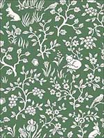Fox and Hare Forest Green Wallpaper ME1573 by York Wallpaper for sale at Wallpapers To Go