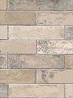 Swiss Brick Tan Cream Black Wallpaper KV27423 by Patton Norwall Wallpaper for sale at Wallpapers To Go