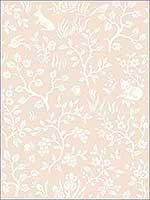 Fox and Hare Pink Wallpaper MK1110 by Magnolia Home Wallpaper for sale at Wallpapers To Go