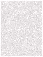 Graphic Floral Metallic Champagne and Off White Wallpaper AW71001 by Collins and Company Wallpaper for sale at Wallpapers To Go