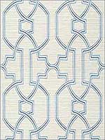 Promenade Cream and Blue Wallpaper T277 by Thibaut Wallpaper for sale at Wallpapers To Go
