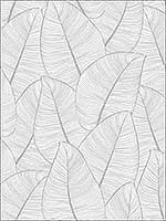 Metal Leaf White Silver Wallpaper RM91608 by Casa Mia Wallpaper for sale at Wallpapers To Go