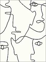 Pablo Portraits Black Peel and Stick Wallpaper PSW1053RL by York Wallpaper for sale at Wallpapers To Go