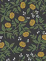 Peonies Black Gold Wallpaper RI5151 by Rifle Paper Co Wallpaper for sale at Wallpapers To Go