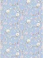 Southport Floral Trail Sky Blue Arrowroot Fabric LN11912F by Seabrook Wallpaper for sale at Wallpapers To Go