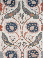 Lewis Coral and Blue Fabric F913219 by Thibaut Fabrics for sale at Wallpapers To Go