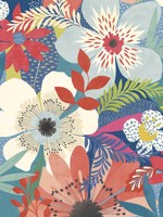 Janis Indigo Floral Riot Wallpaper CEP50104W by OhPopsi Wallpaper for sale at Wallpapers To Go