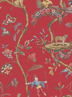 Chinoise Exotique Removable Tomato Wallpaper WTG-245326 by Scalamandre Wallpaper for sale at Wallpapers To Go