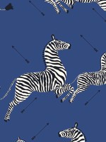 Zebras Wallpaper Denim Wallpaper WTG-245570 by Scalamandre Wallpaper for sale at Wallpapers To Go