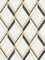Brooklyn Diamond Metallic Gold and Navy Wallpaper WTG-246365 by Collins and Company Wallpaper for sale at Wallpapers To Go