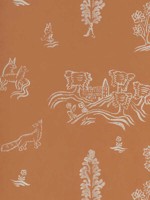 Wychwood Melon Orange Wallpaper WTG-260642 by Andrew Martin Wallpaper for sale at Wallpapers To Go