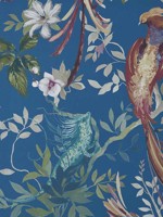 Bird Sonnet 04 Royal Blue Wallpaper WTG-261963 by Maxwell Wallpaper for sale at Wallpapers To Go