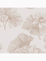 Lotus Cream and Rose Gold Neutral Floral Wallpaper WTG-262668 by Graham and Brown Wallpaper for sale at Wallpapers To Go