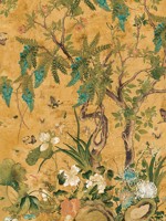 Wild Wisteria Mural Ochre Mural WTG-263685 by Thibaut Wallpaper for sale at Wallpapers To Go