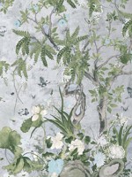 Wild Wisteria Mural Metallic Silver Mural WTG-263686 by Thibaut Wallpaper for sale at Wallpapers To Go