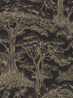 Kisumu Noir Luxe Wallpaper WTG-264457 by Clarke and Clarke Wallpaper for sale at Wallpapers To Go