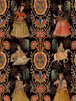 Maghrebian Folktale Black Red Yellow Green Blue Wallpaper WTG-265278 by Mind the Gap Wallpaper for sale at Wallpapers To Go