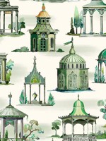 Follies Emerald Wallpaper WTG-267020 by Mulberry Home Wallpaper for sale at Wallpapers To Go