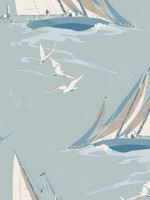 Round The Island Blue Wallpaper WTG-267022 by Mulberry Home Wallpaper for sale at Wallpapers To Go