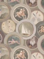 Sporting Life Antique Wallpaper WTG-267027 by Mulberry Home Wallpaper for sale at Wallpapers To Go