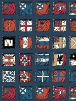 Naval Ensigns Indigo Red Wallpaper WTG-267040 by Mulberry Home Wallpaper for sale at Wallpapers To Go