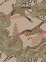 Grand Flying Ducks Plaster Wallpaper WTG-267061 by Mulberry Home Wallpaper for sale at Wallpapers To Go