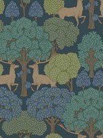 Forest of Arden Blue Deer Wallpaper WTG-268000 by Advantage Wallpaper for sale at Wallpapers To Go