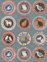 Robinas Dinner Party Teal Wallpaper WTG-268730 by G P & J Baker Wallpaper for sale at Wallpapers To Go