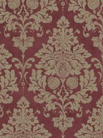 In Register Damask Cranberry Gold Wallpaper WTG-269926 by Patton Norwall Wallpaper for sale at Wallpapers To Go