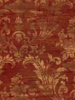 Sari Damask Pale Gold Red Green Wallpaper WTG-269964 by Patton Norwall Wallpaper for sale at Wallpapers To Go