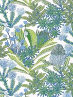 Protea Print Kiwi Fabric WTG-271939 by Thibaut Fabrics for sale at Wallpapers To Go