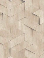 Geo Wood Block Illusion Natural Wallpaper WTG-272544 by Veer Decor Wallpaper for sale at Wallpapers To Go