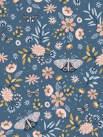 Whimsical Meadow Blue Wallpaper WTG-272817 by Veer Decor Wallpaper for sale at Wallpapers To Go